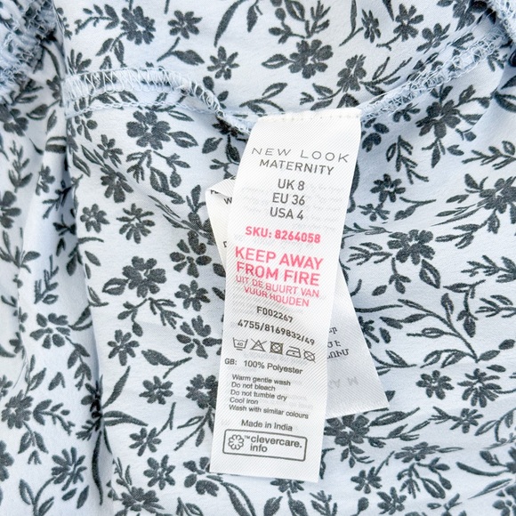 New Look Maternity wrap mini dress in blue floral print - 4 - Picture 8 of 10